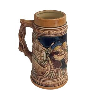 Vintage German Style Ceramic Beer Stein Mug Cup Made in Japan 7" Tall